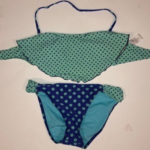 Polka dot blue swimsuit